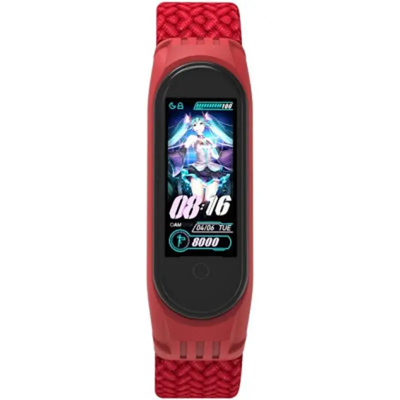 Ремінець до фітнес браслета Armorstandart Braided Solo Loop для Xiaomi Mi Band 4/5/6 Red size L (ARM58762) - фото 2