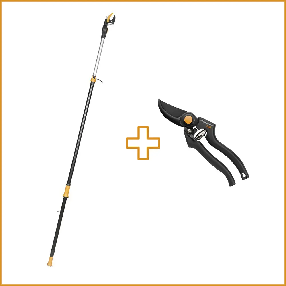 Професійний набір для обрізки Fiskars: Секатор P90 + Телескопічний гілкоріз UPX86 (1001530-SET)