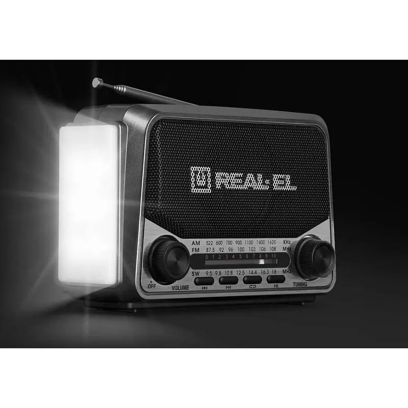 Радиоприемник портативный Real-EL X525 Grey с фонариком - фото 9