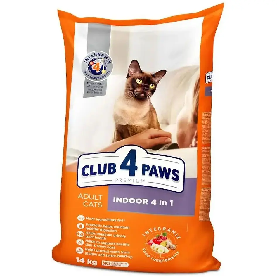 Сухий корм для котів, які живуть у приміщенні Club 4 Paws Premium Indoor 4 in 1 з куркою 14 кг