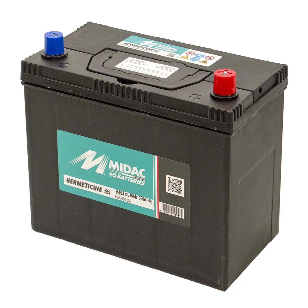 Аккумулятор 6СТ-45A MIDAC HERMETICUM Asia, 12V, 45Ah (-/+) евро, EN360А - фото 3
