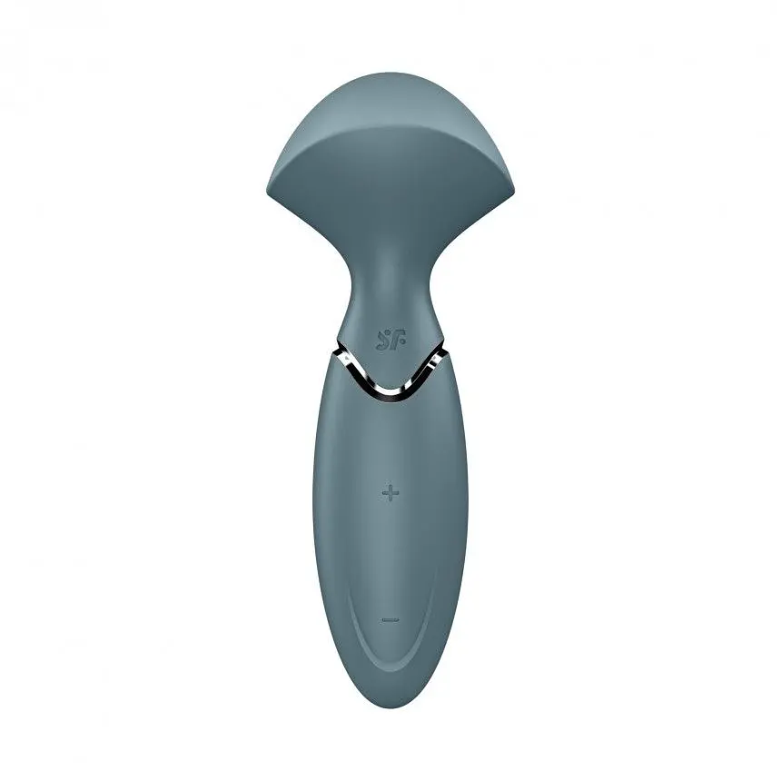 Вібромасажер Satisfyer Mini Wand-er, 16х6 см (сірий) - фото 3