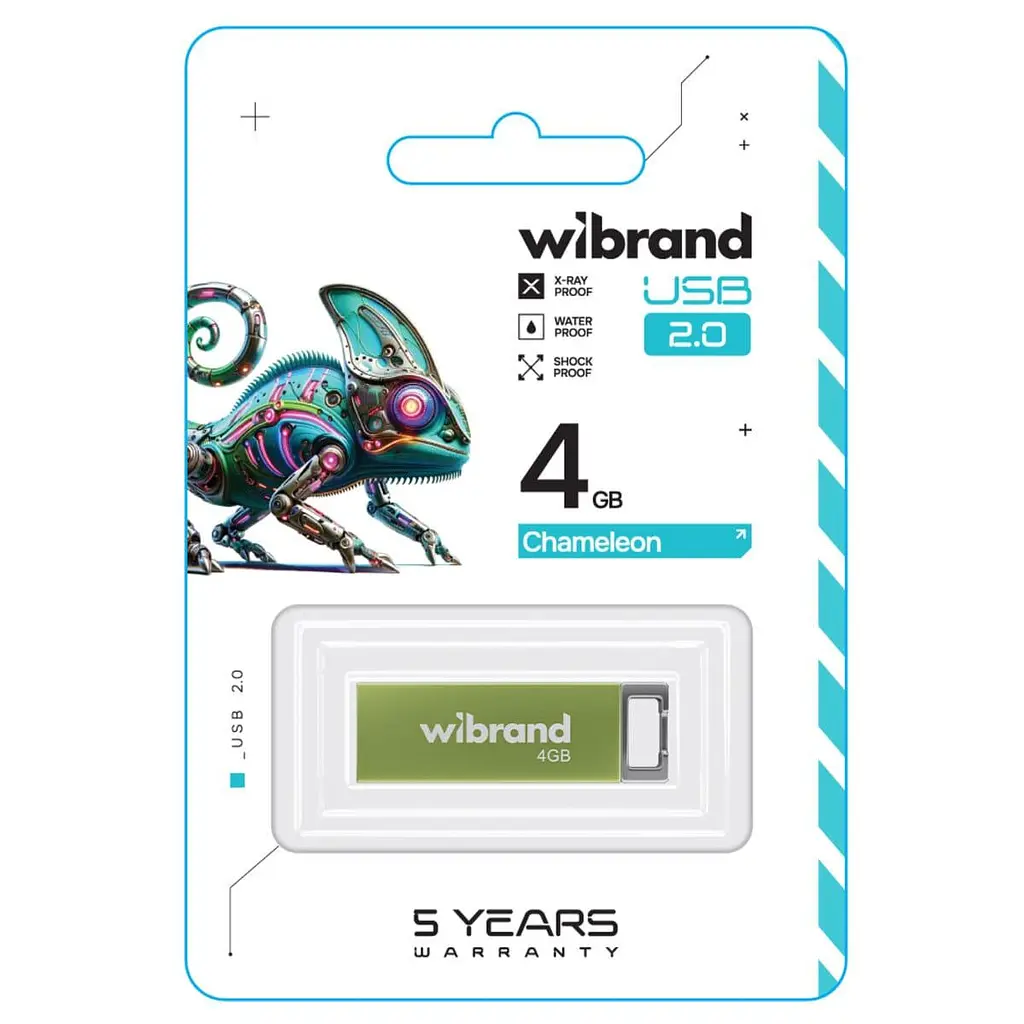 Flash Wibrand USB 2.0 Chameleon 4Gb Light green - фото 2