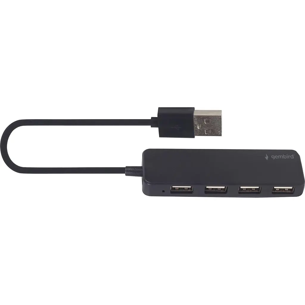 USB-Хаб Gembird 4 порти USB 2.0 UHB-U2P4-06, пластик, чорний (UHB-U2P4-06) - фото 2