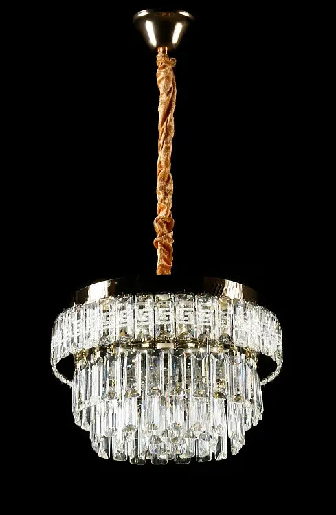 Золота кришталева світлодіодна люстра Splendid Ray L2211/400/4+LED (SGD), 40 см на 4 лампи E14 з LED-підсвічуванням - фото 2