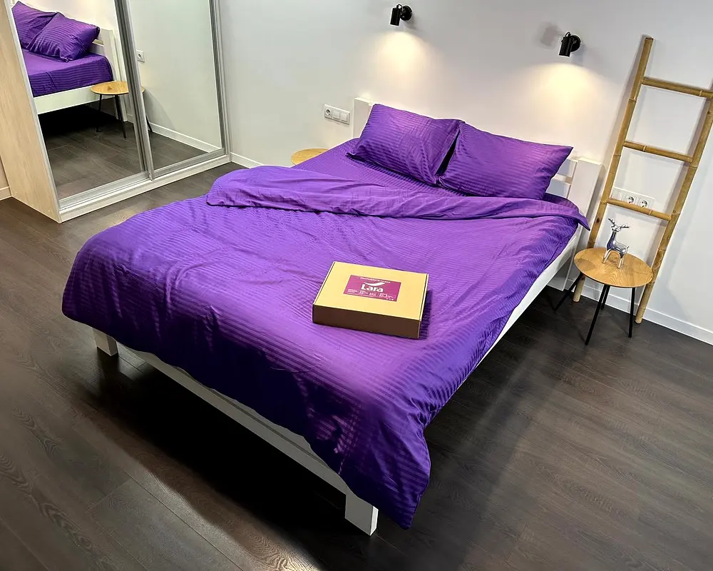 Постільна білизна LARA сатин-страйп LUX violet d13226s сімейна - фото 4