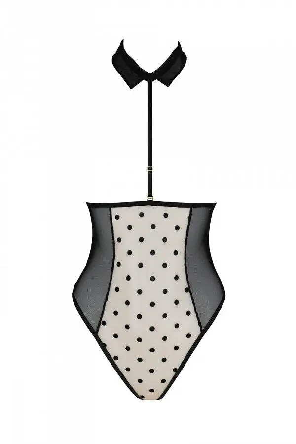 Еротичне боді Passion TRISHA BODY, S/M, beige, з відкритими чашками - фото 3