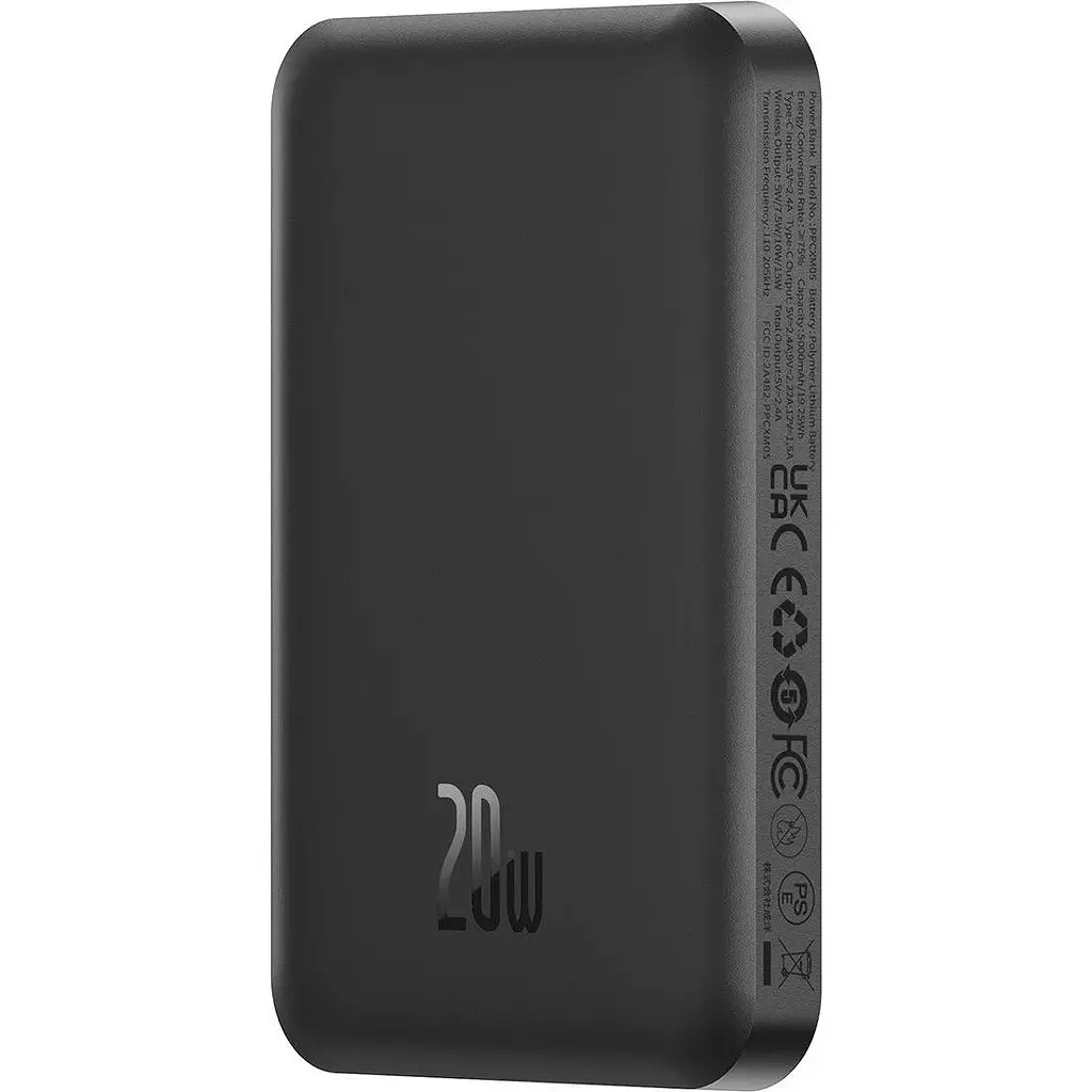 Портативный аккумулятор Baseus Magnetic Mini Wireless 20W 5000mAh cluster black (P10022107113-00) - фото 3