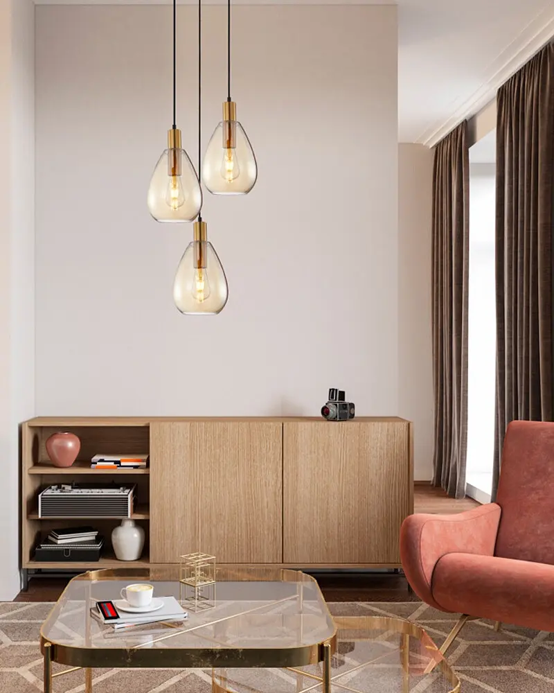 Светильник подвесной, люстра Italux PND-27812-3A-BRO-AMB Zulo E27 1x40W IP20 - фото 2