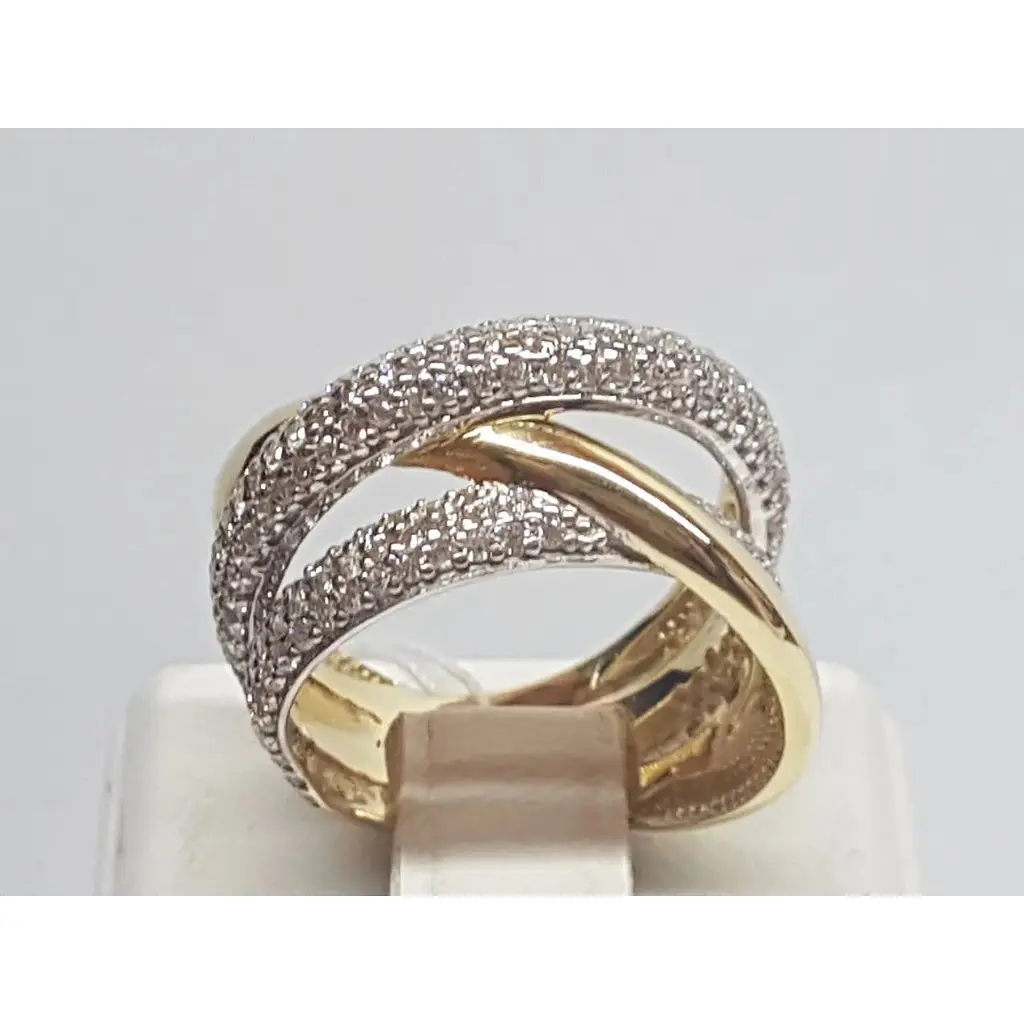 Золотое кольцо Эдем с фианитами. КД2050/2 17,5 - фото 4