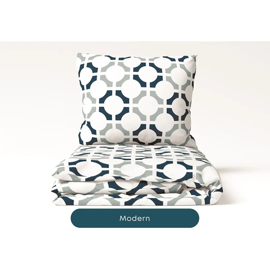 Комплект постільної білизни ТЕП Happy Sleep Duo Modern полуторний білий з синім (2-04008_26627) - фото 5