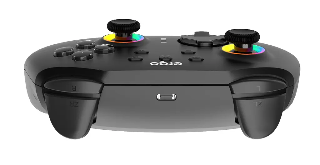 Геймпад Ergo GG04BT беспроводной Bluetooth 5.0/Type-C для ПК/Nintendo Switch/Android TV вибрация 8 кнопок/2 стика/D-Pad RGB подсветка Black - фото 4