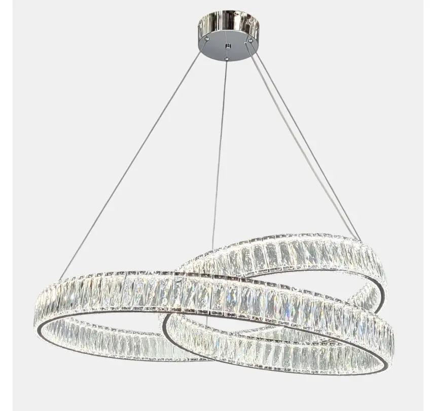 Підвісна кришталева LED-люстра Artlight 555-800CH з переплетеними кільцями, хром, 170 Вт, від 20-30 м² - фото 5