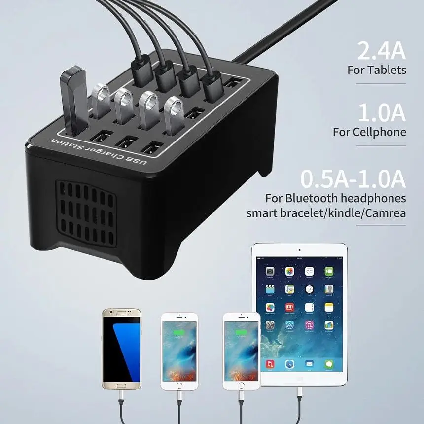 Зарядная станция ILEPO многопортовая на 20 USB портов 100 Вт / сетевое мультизарядное устройство (19013) - фото 10
