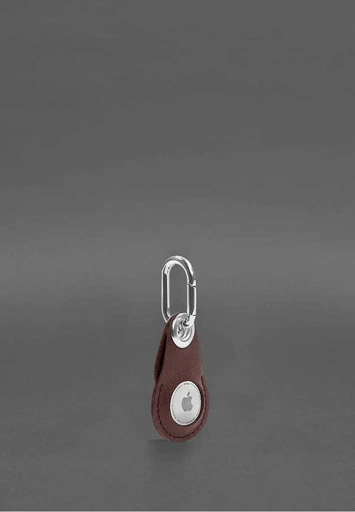 Кожаный чехол для Apple AirTag Бордовый - фото 3