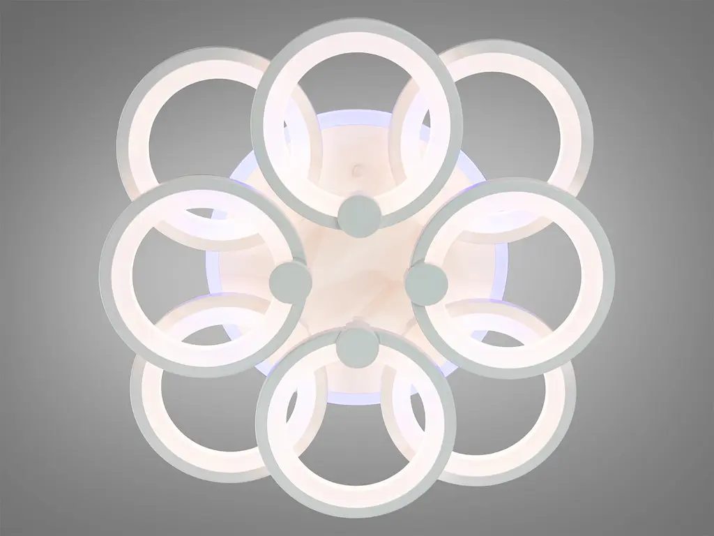 Люстра стельова LED Diasha 8022/4+4WH, 150W, 3200K-6000K, білий акрил, сучасний стиль з диммером - фото 2