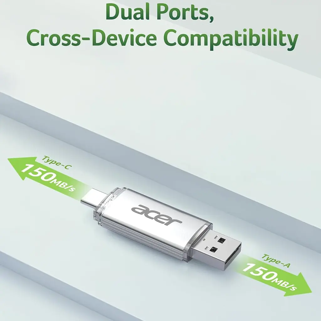USB Flash Acer UT300 256GB Dual Drive USB-C & USB-A, Retail - фото 7
