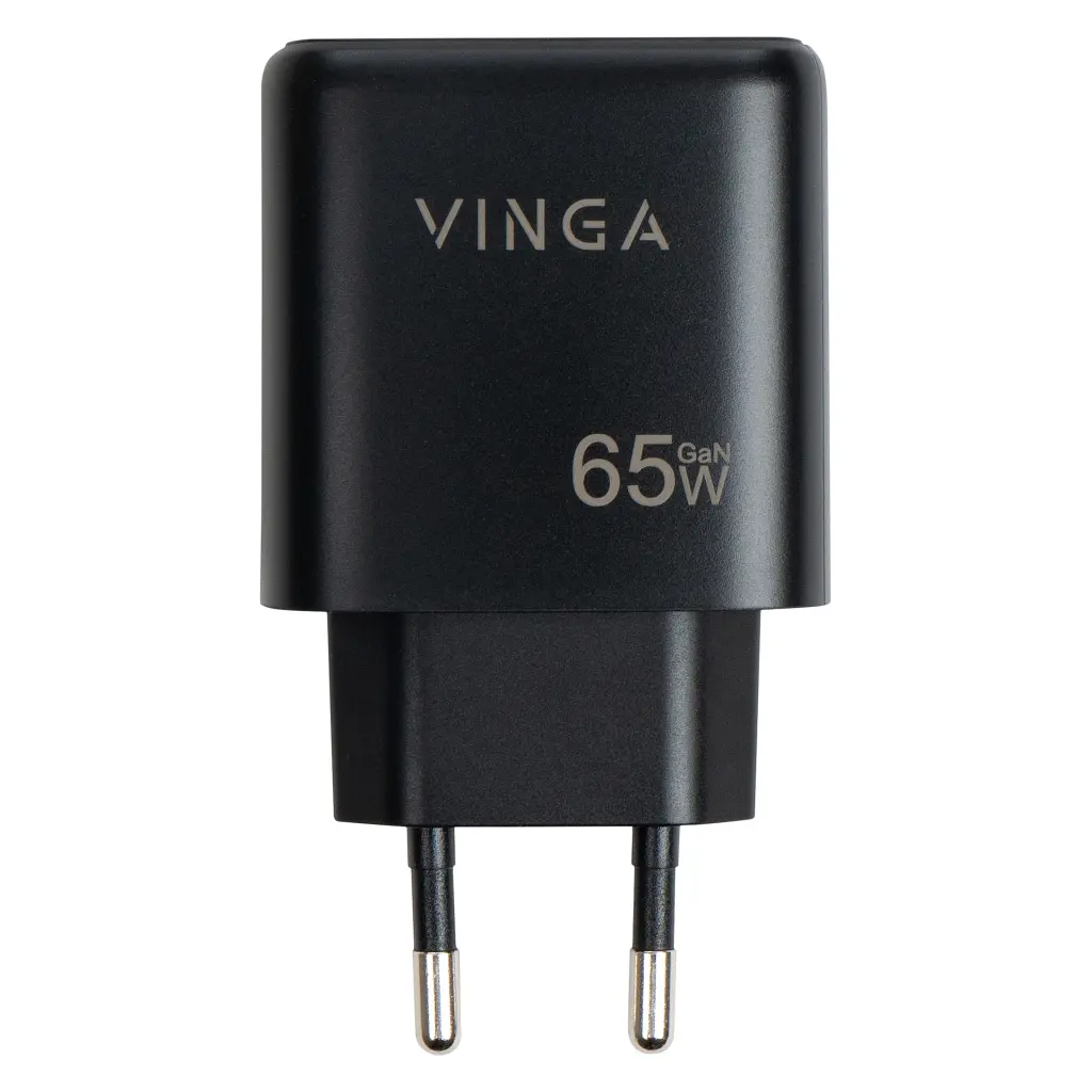 Зарядний пристрій Vinga GaN 65W PD+QC 2C1A ports Wall Charger (VCPCHCCA65B) - фото 4