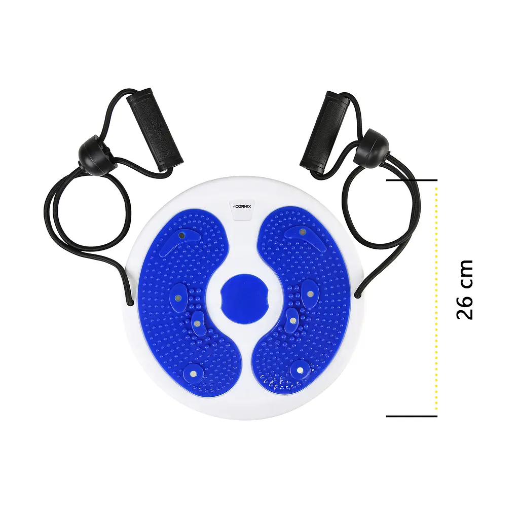Диск здоров'я для талії Cornix Twisting Waist Disc з еспандерами White/Blue XR-0448 - фото 9