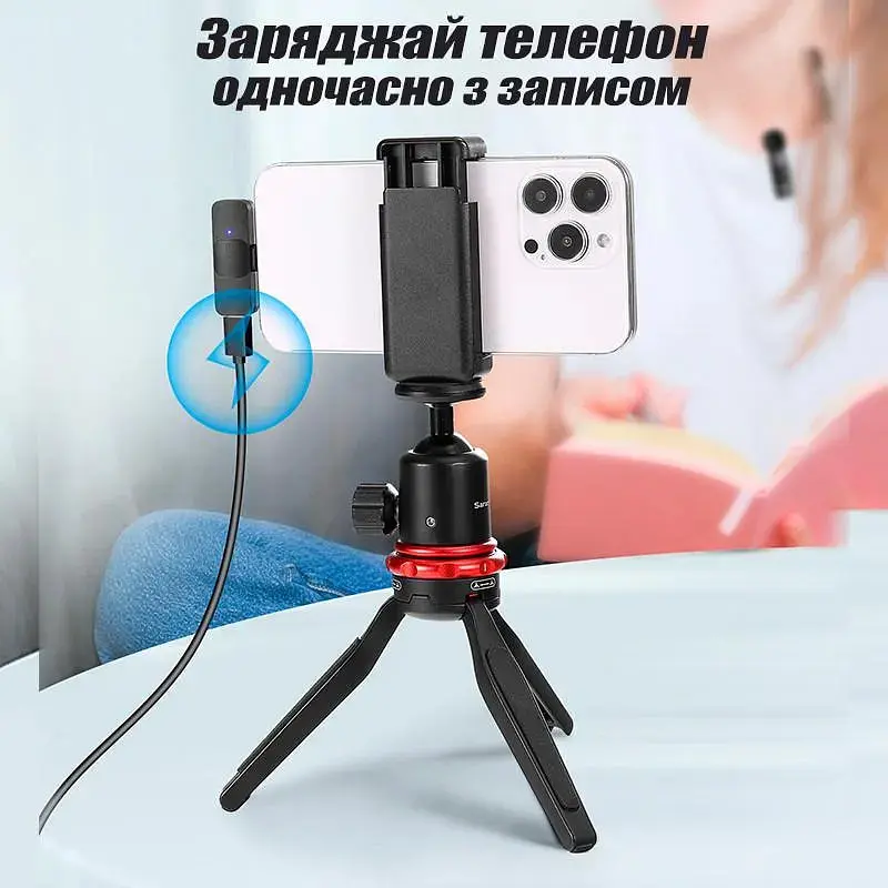 Петличка BOYA BY-V20 Type C з зарядним кейсом бездротовий мікрофон 2 шт. - фото 5
