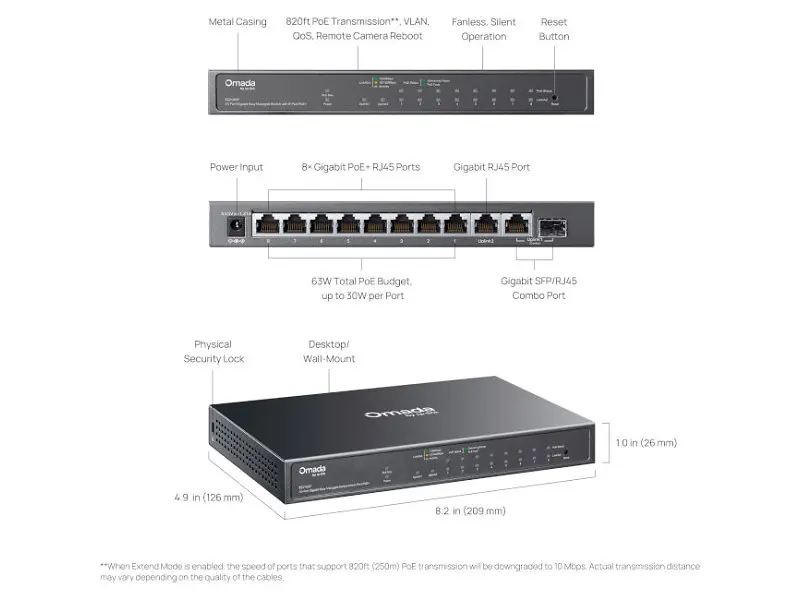 Комутатор TP-LINK Omada (ES210GP) - фото 6