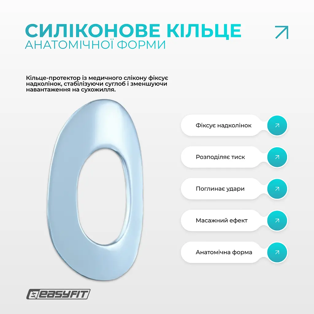 Бандаж (фіксатор) колінного суглоба з ребрами жорсткості та силіконовою вставкою. Розмір M - фото 4