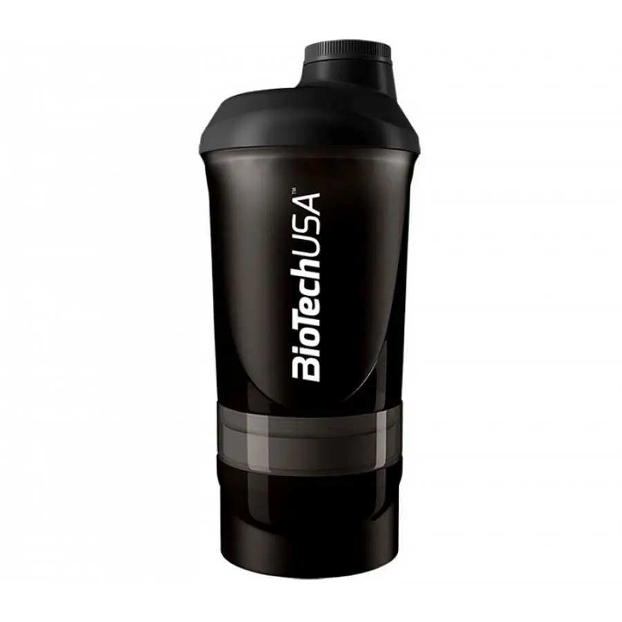 Шейкер Wave+Shaker 3in1 600 мл, чорний BioTech fit0023530