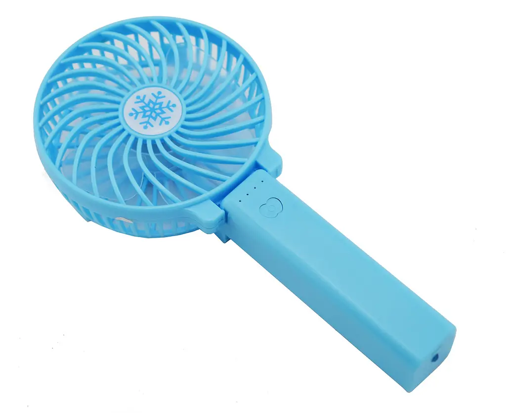 Вентилятор ручний міні акумуляторний з ручкою USB діаметр 10см Handy Mini Fan блакитний - фото 3