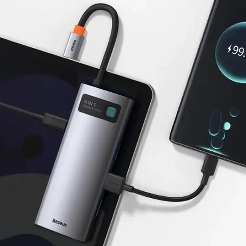Концентратор Baseus USB-C 6-in-1 (CAHUB-CW0G) - фото 9