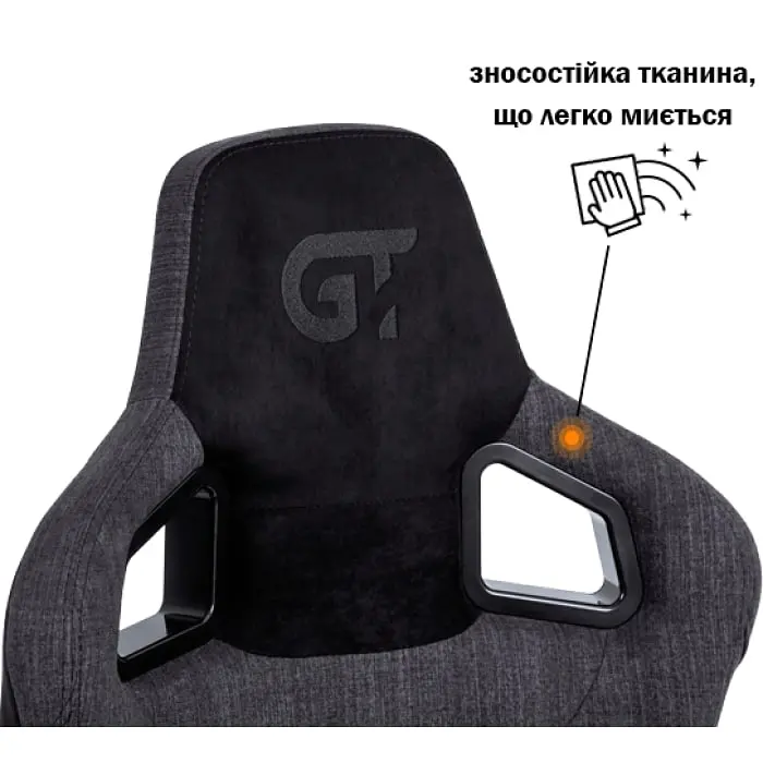 Геймерське крісло GT Racer чорне з темно-сірим (X-8005 Dark Gray/Black Suede) - фото 2