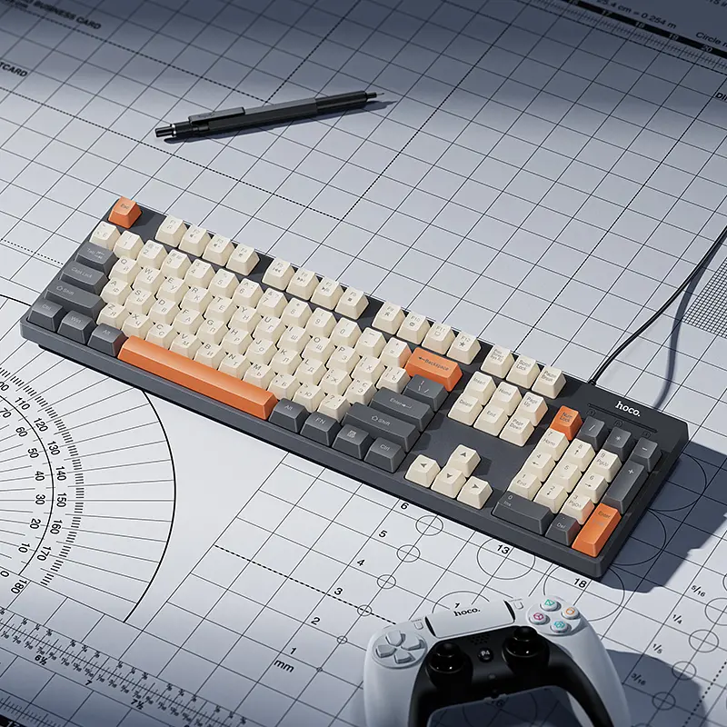 Клавіатура HOCO GM61 Murphy 3-color wired keyboard(Ukrainian version) star gray - фото 9