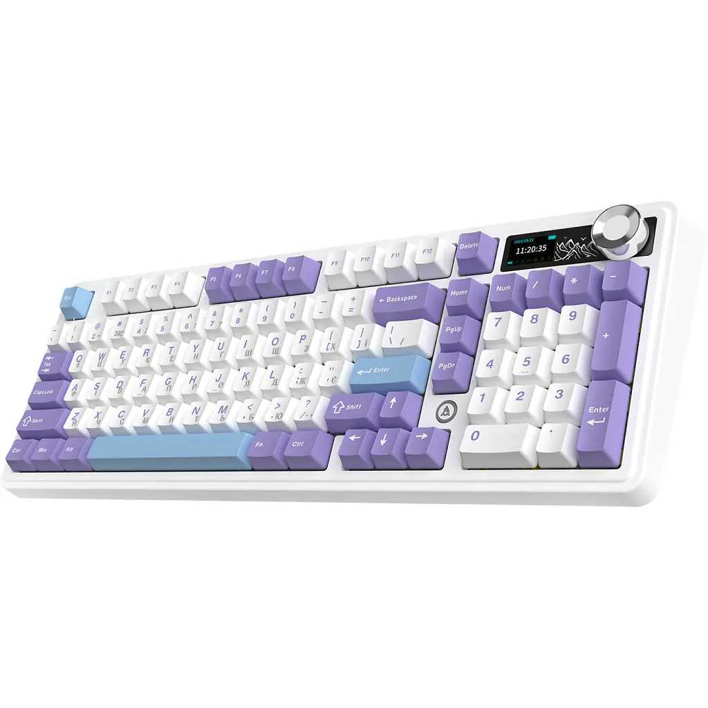 Клавіатура Ajazz Maillard V2 Maillard Switch Wireless/Bluetooth/USB UA Purple/White/Blue (AK980-V2-M-PWB) - фото 3