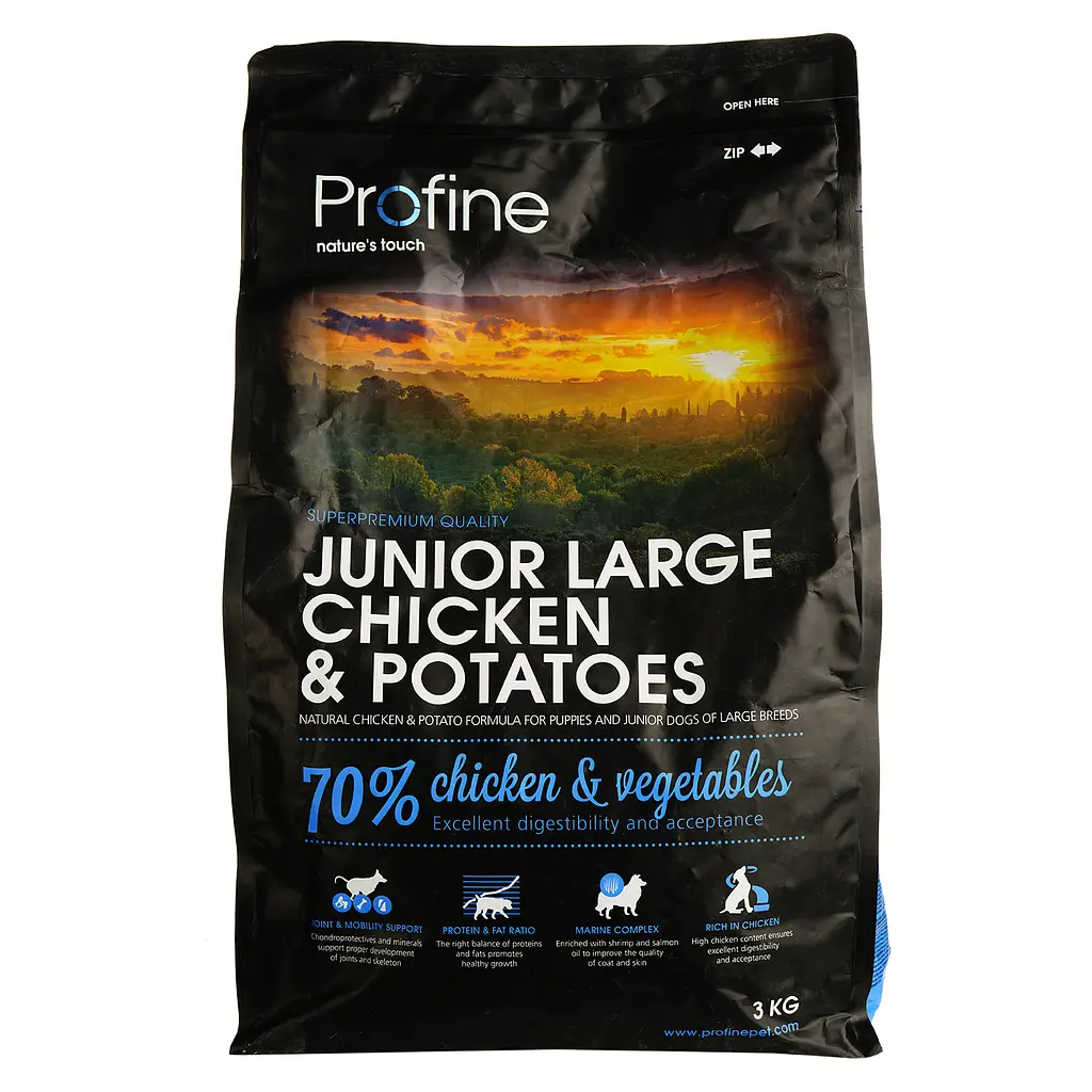 Сухой корм для щенков и молодых собак Profine Junior Large Chicken с курицей и картофелем 3 кг - фото 2