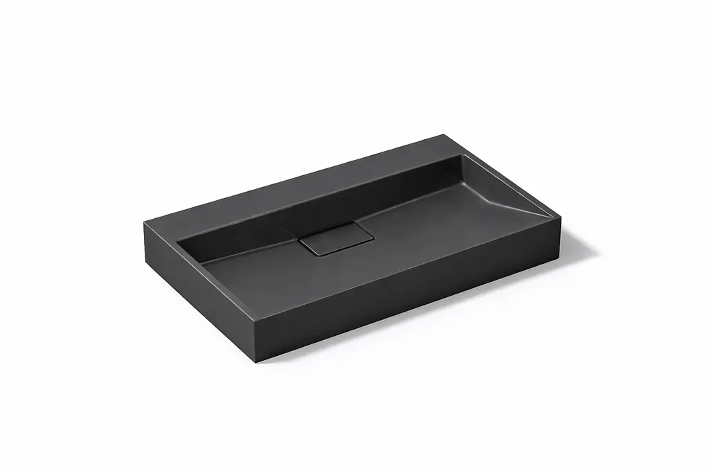 Умивальник VBI Este підвісний без отвору під змішувач 80x46 см black VBI-019916 - фото 4