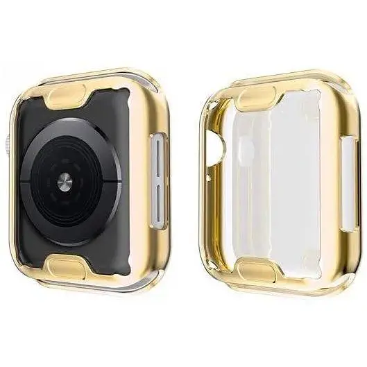 Чехол-накладка DK для Apple Watch 44mm (Series 4 / 5 / 6 / SE1 / SE2) Silicone Face Case (gold) - фото 3