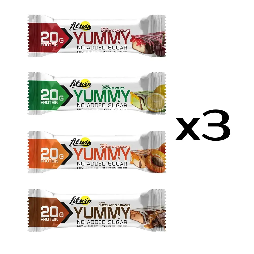 Батончик YUMMY Bar 36% no added sugar, 12*55 грам - MIX FitWin vit0001250 - фото 2