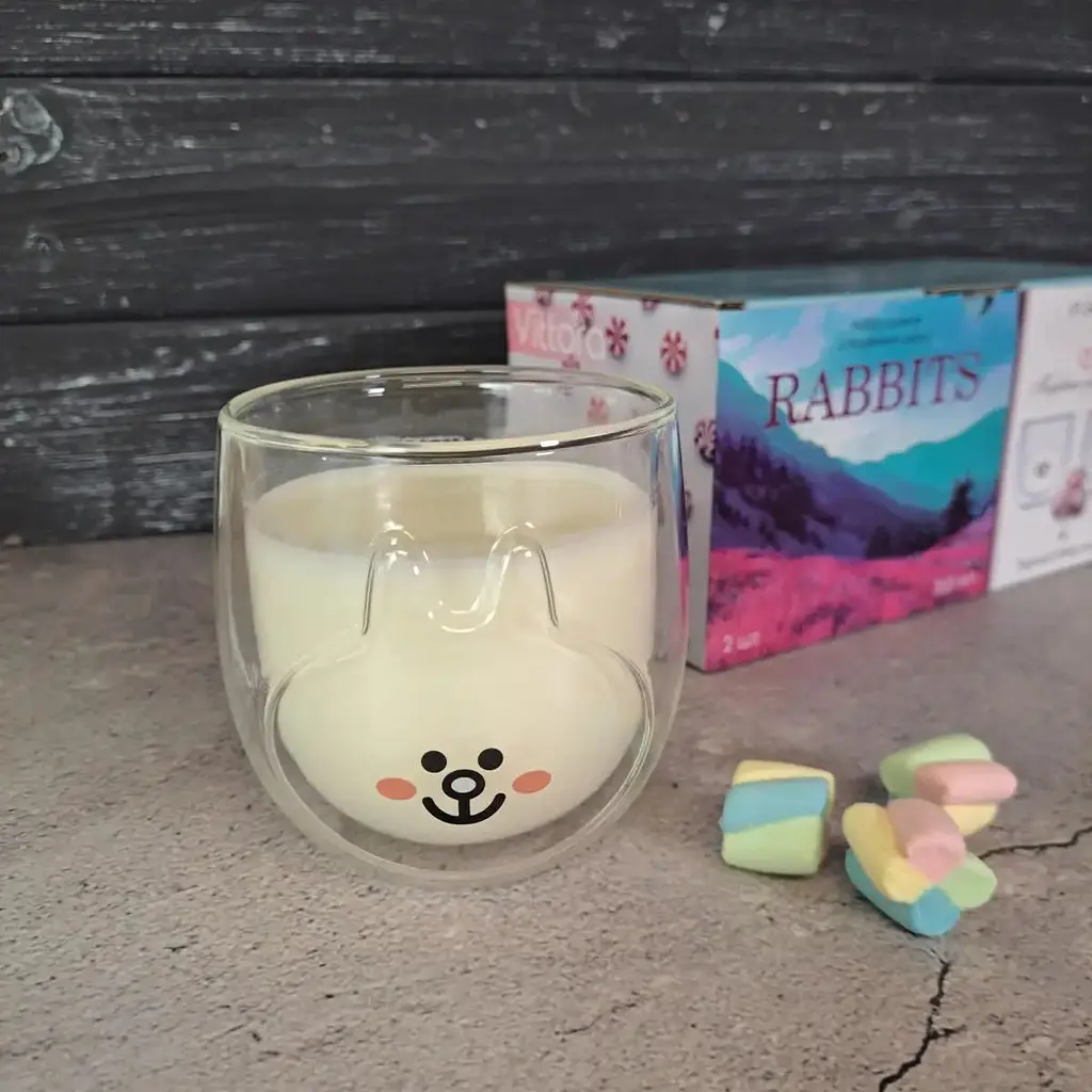 Набір склянок Vittora Rabbits з подвійним дном 300 мл 2 шт. (133107) - фото 4