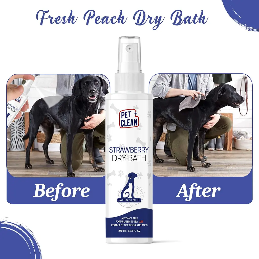 Сухой шампунь Pet Clean Dry Bath Strawberry для домашних животных с ароматом клубники 250 мл - фото 6