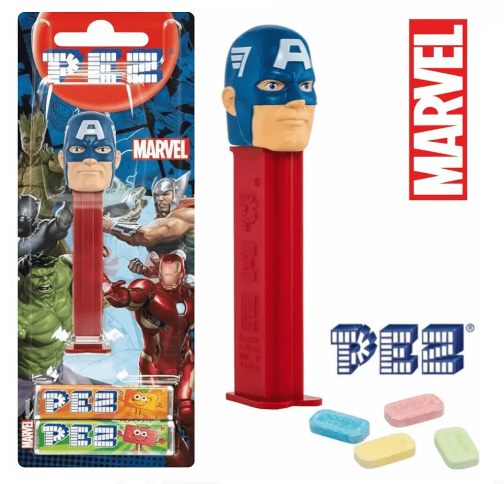 Диспенсер із цукерками Pez Marvel Collection Капітан Америка 17г - фото 2