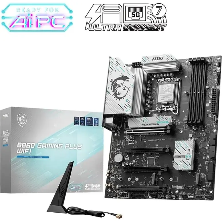 Материнська плата MSI B860 Gaming PLUS WIFI s1851 B860 4xDDR5 M.2 HDMI DP WiFi BT ATX - фото 5