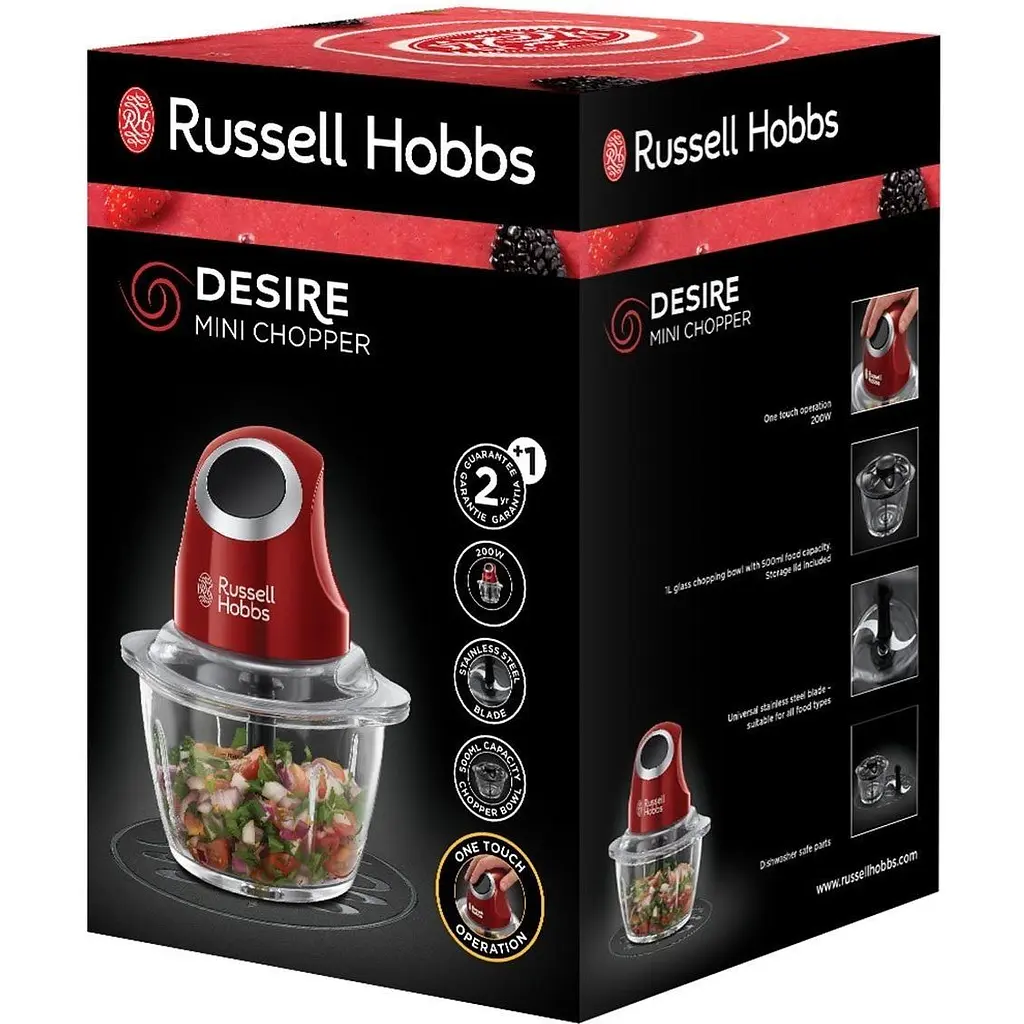 Подрібнювач Russell Hobbs Desire 200 Вт червоний (24660-56) - фото 2