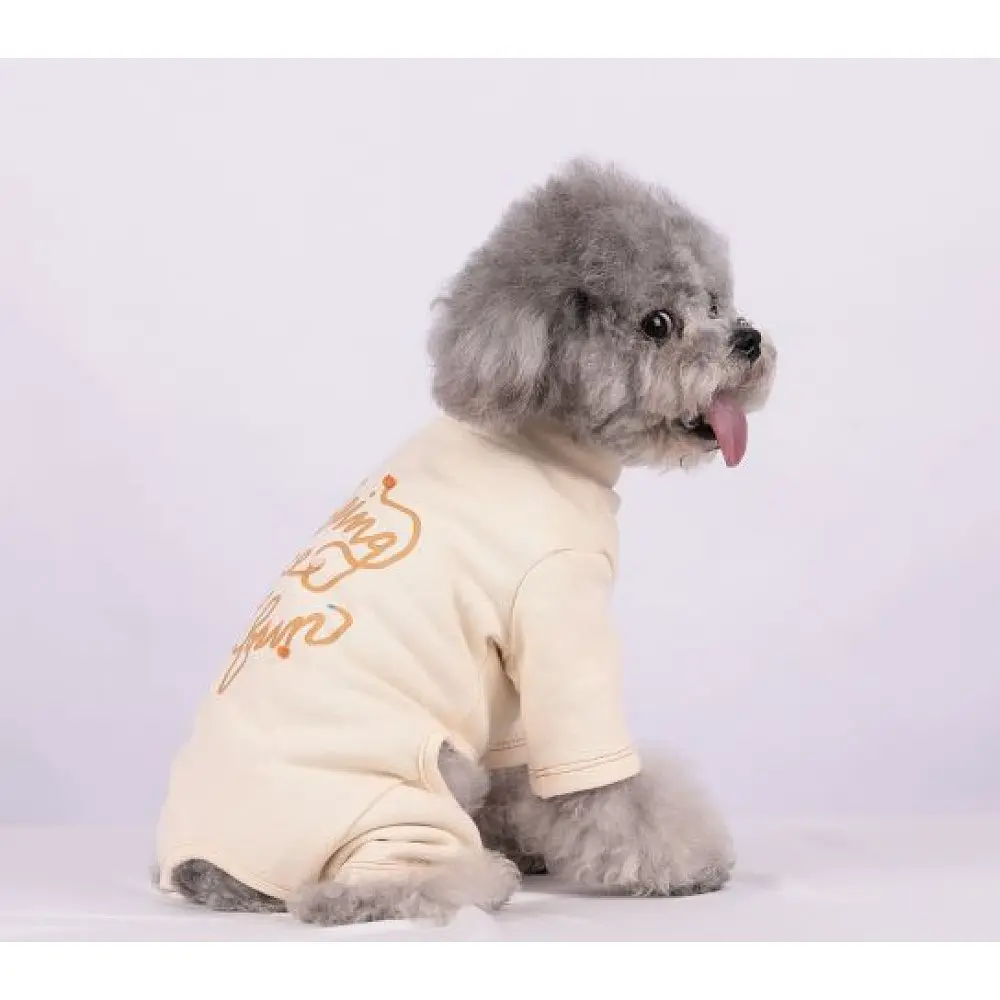 Трикотажний костюм для собак Being nice is fun, бежевий S Cheepet zoo0005694 - фото 2