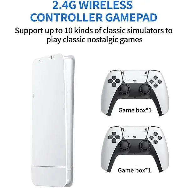 Ігрова консоль стик приставка до телевізора 64Gb 20000+ ігор Pro 4K Game Stick 3D HD з двома бездротовими джойстиками UKC M15 Plus - фото 5