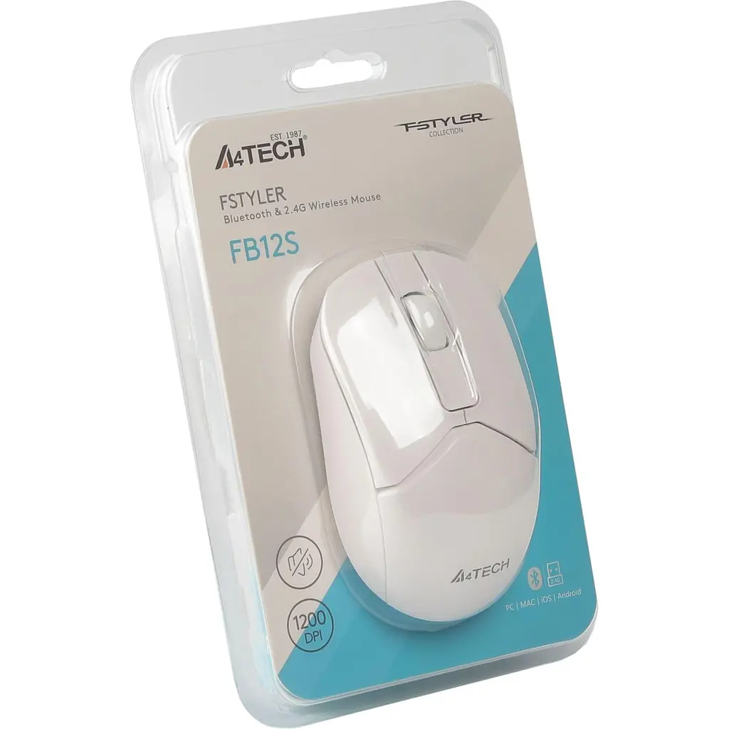 Беспроводная мышь A4Tech Fstyler FB12S Wireless White (FB12S White) - фото 7