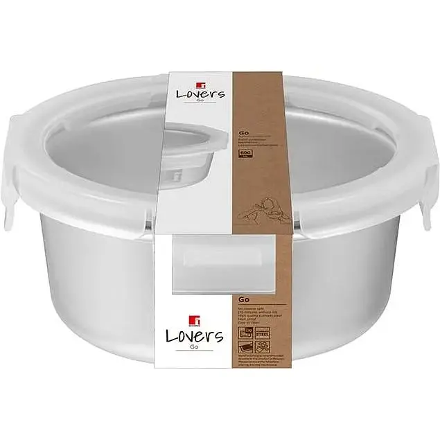 Контейнер для зберігання Bergner Go Lovers 690 мл круглий (BG-36315-GY) - фото 2