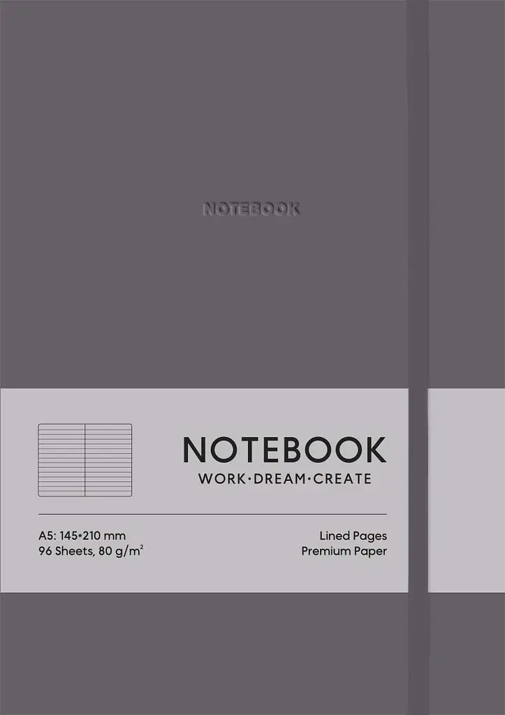 Блокнот «Notebook» у лінію (темно-сірий)