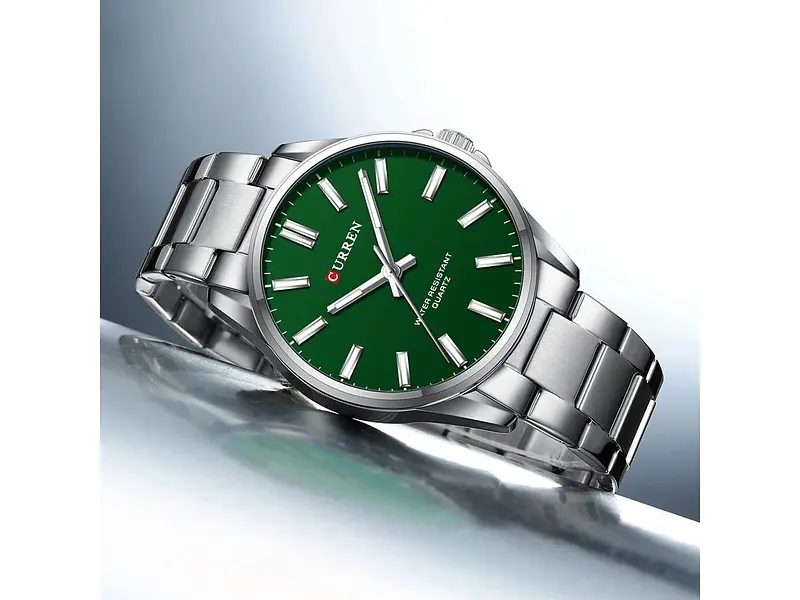 Наручний годинник чоловічий 9090 Silver-Green Curren acs0031462 - фото 5