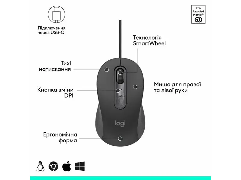 Миша Logitech Signature Wired M520 (910-007511) - фото 7