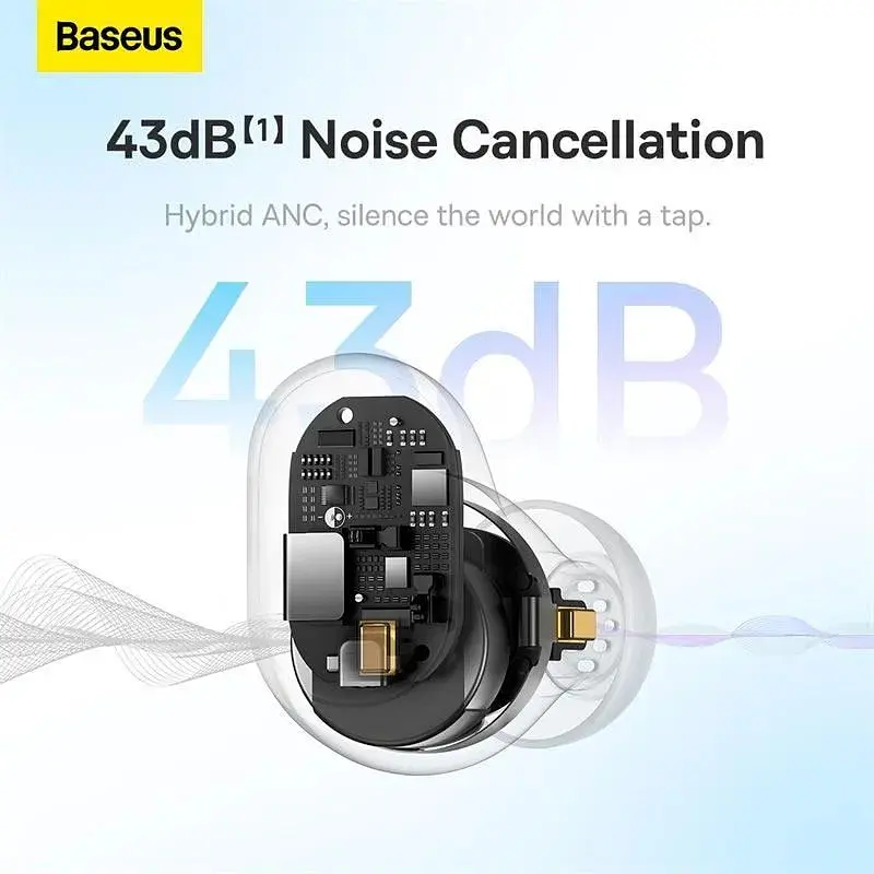 Наушники Baseus Bowie True Wireless Earphones WM05 ANC до 5 часов (NGTW200002) белые - фото 4