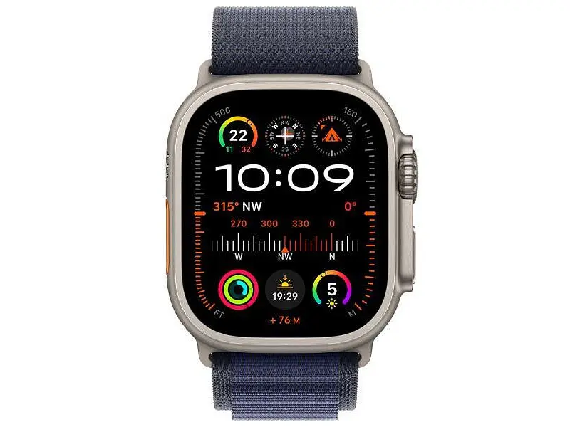 Ремінець Apple Alpine Loop Navy - Natural Titanium Finish для Watch 44/45/46/49mm - Small (MXMX3) - фото 2